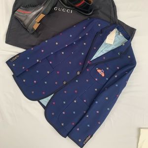 Gucci Men’s Bee Cotton Natte’ Jacket US Size: 42R (EU Size: 52R)